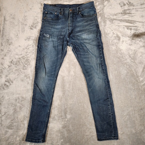 Levi's 512 Jeans Men's Size 33X32 (Tag 36X34)Slim Fit Tapered Leg Blue Pre-Owned - Picture 1 of 16